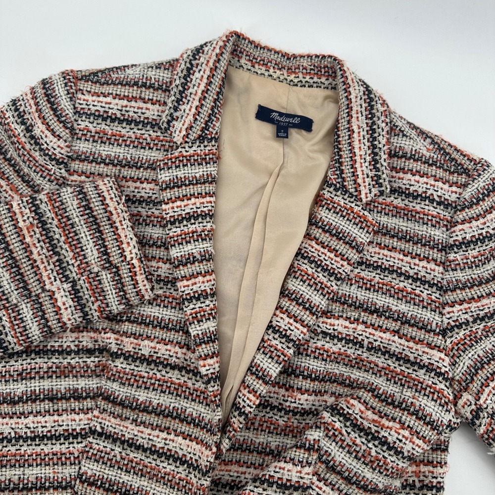 Madewell Tweed Blazer Jacket Women's Size‎ 2 Career Business Casual